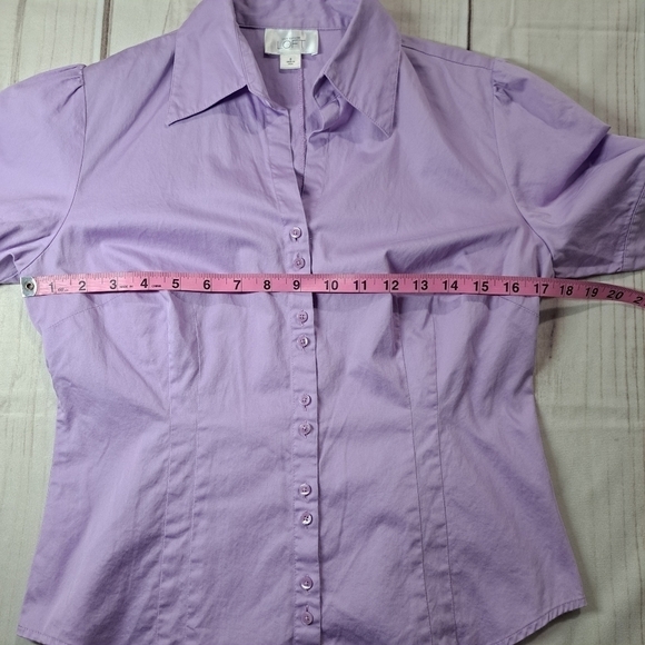 Ann Taylor LOFT Fitted button up shirt Size 8 Lavender - Picture 8 of 12
